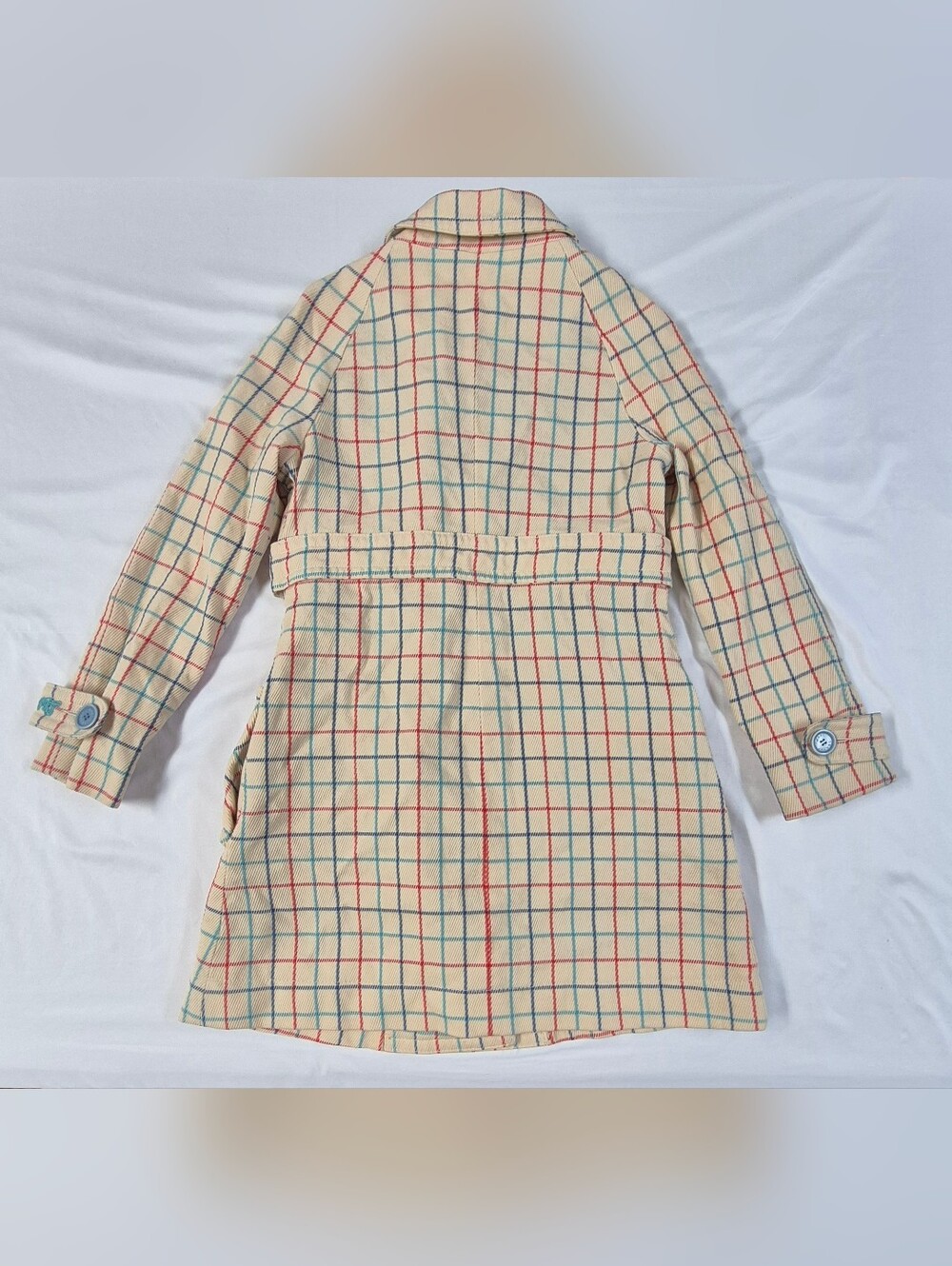 Marc Jacobs Guinevere Plaid Wool Trench Coat Vintage Y2K Runway Double Breasted - Picture 13 of 13
